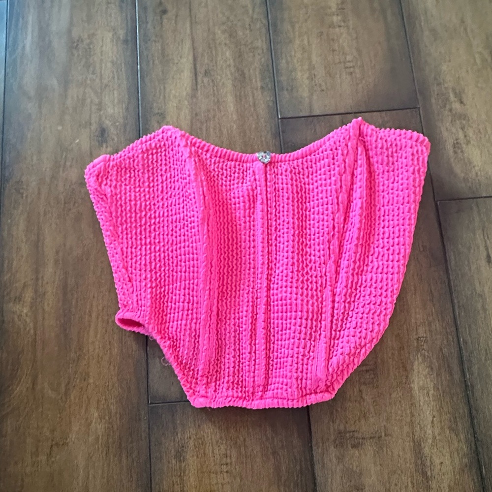 Pink Bandeau Crop Top